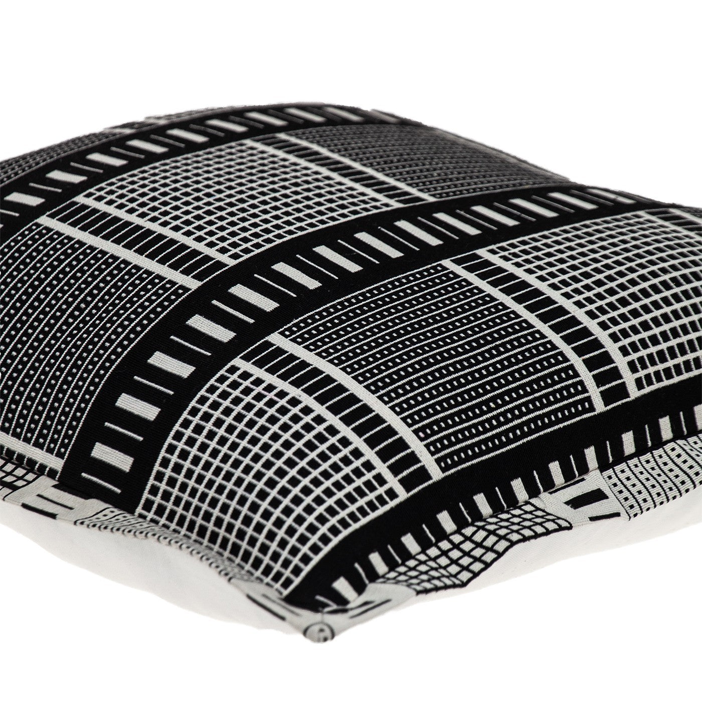 Black and White Abstract Stripes Throw Pillow-1