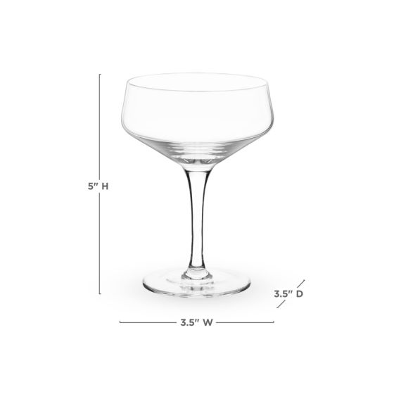 Angled Crystal Coupe Glasses (set of 4) by ViskiÂ®