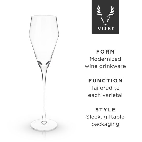 Angled Crystal Prosecco Glasses by Viski®