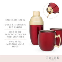 Red Mule Mug & Cocktail Shaker Gift Set by TwineÂ®