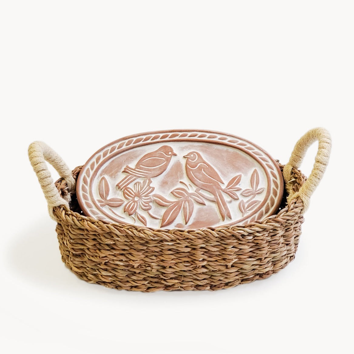 Bread Warmer & Basket - Lovebirds Oval-0