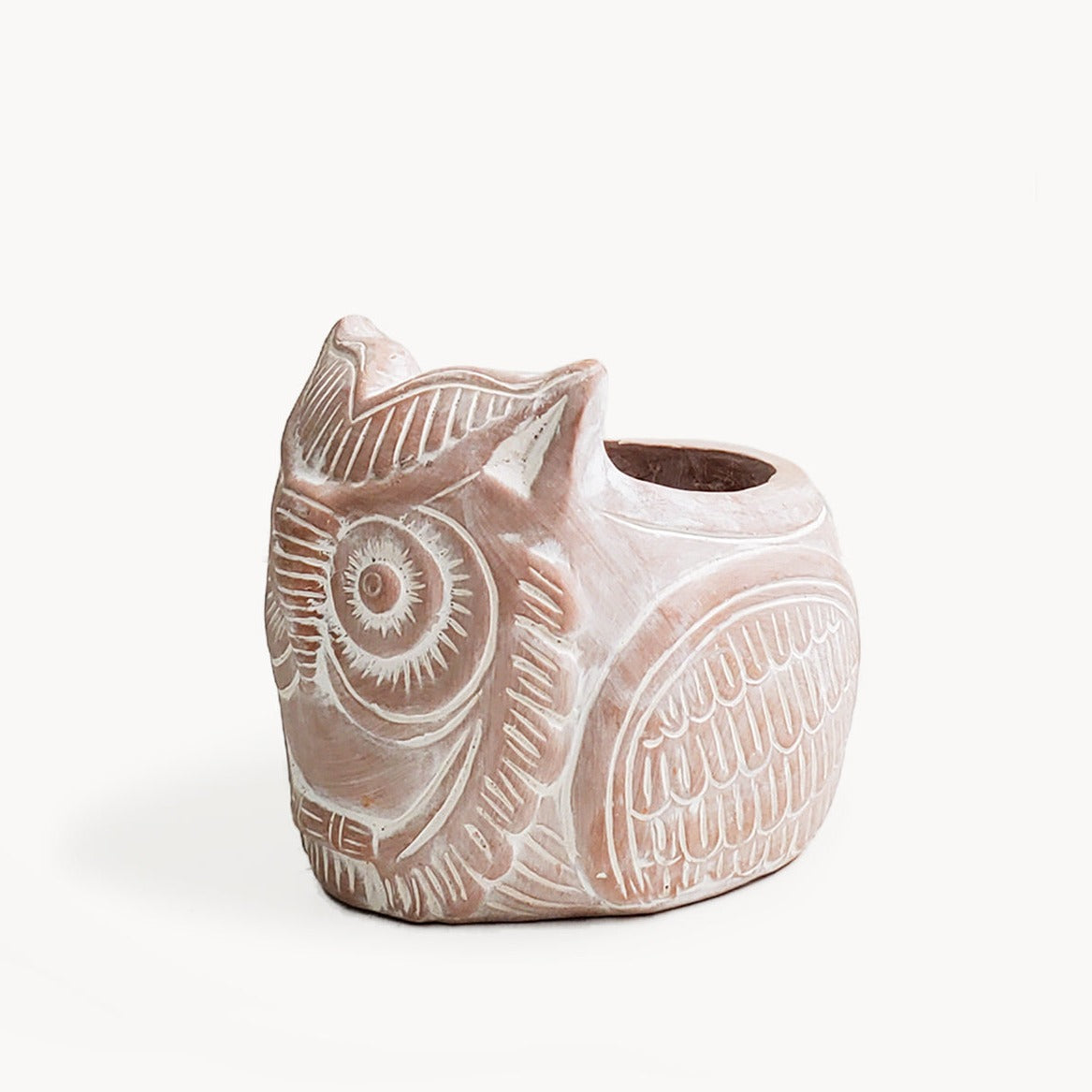 Terracotta Pot - Horned Owl-0