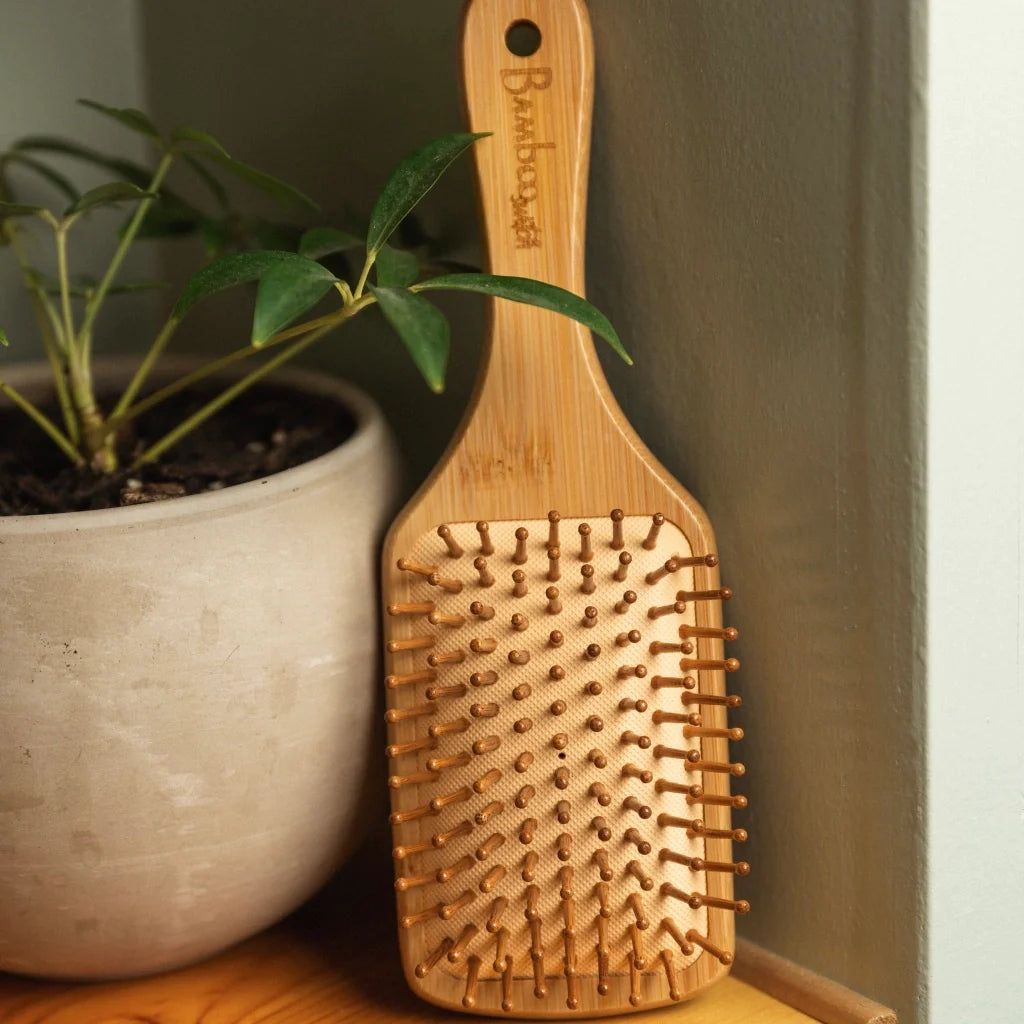 Bamboo Paddle Hairbrush - Square-0