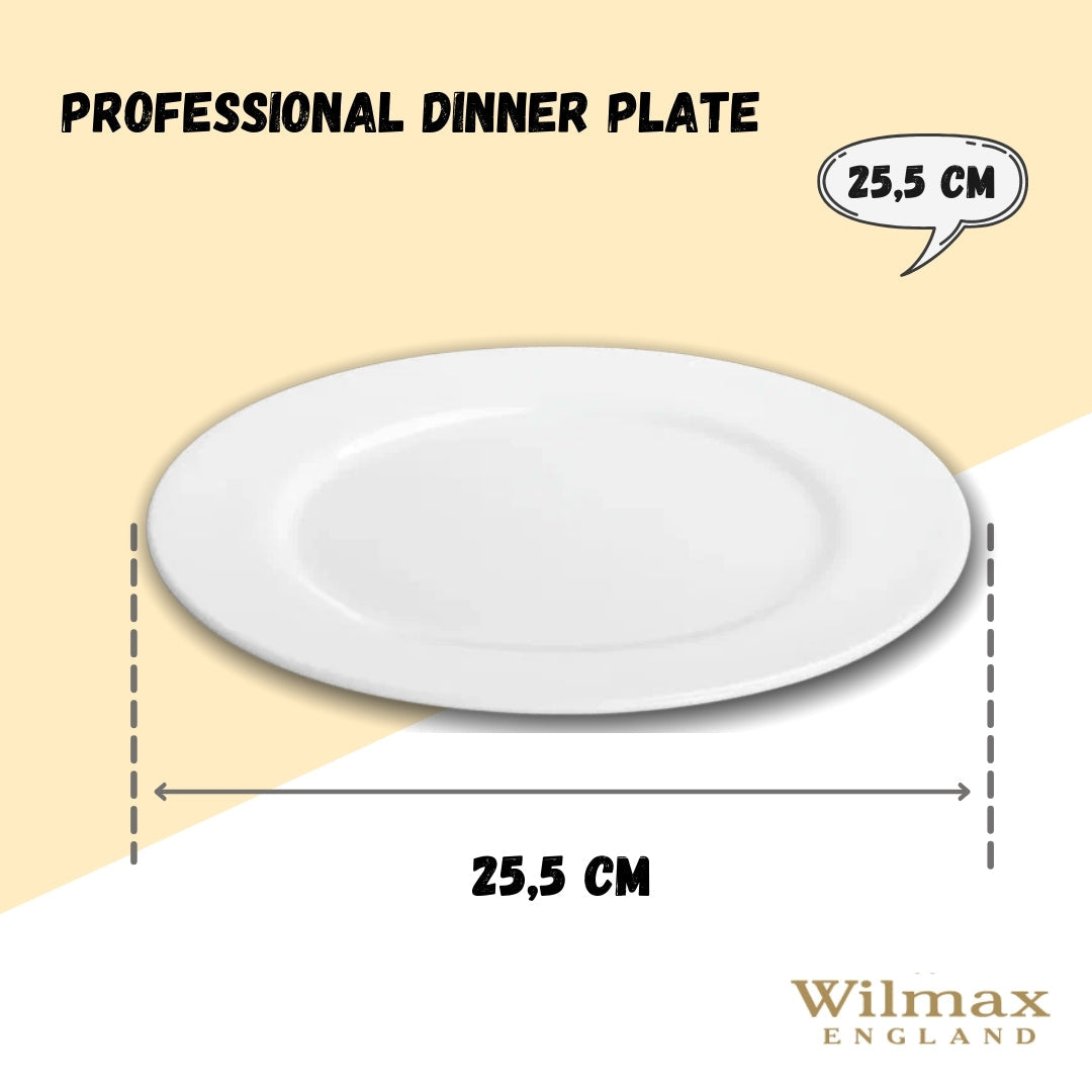 Professional Rolled Rim White Dinner Plate 10" inch | 25.5 Cm-5