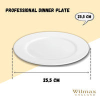 Professional Rolled Rim White Dinner Plate 10" inch | 25.5 Cm-5