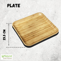 Bamboo Square Plate 10" inch X 10" inch | For Appetizers / Barbecue-7