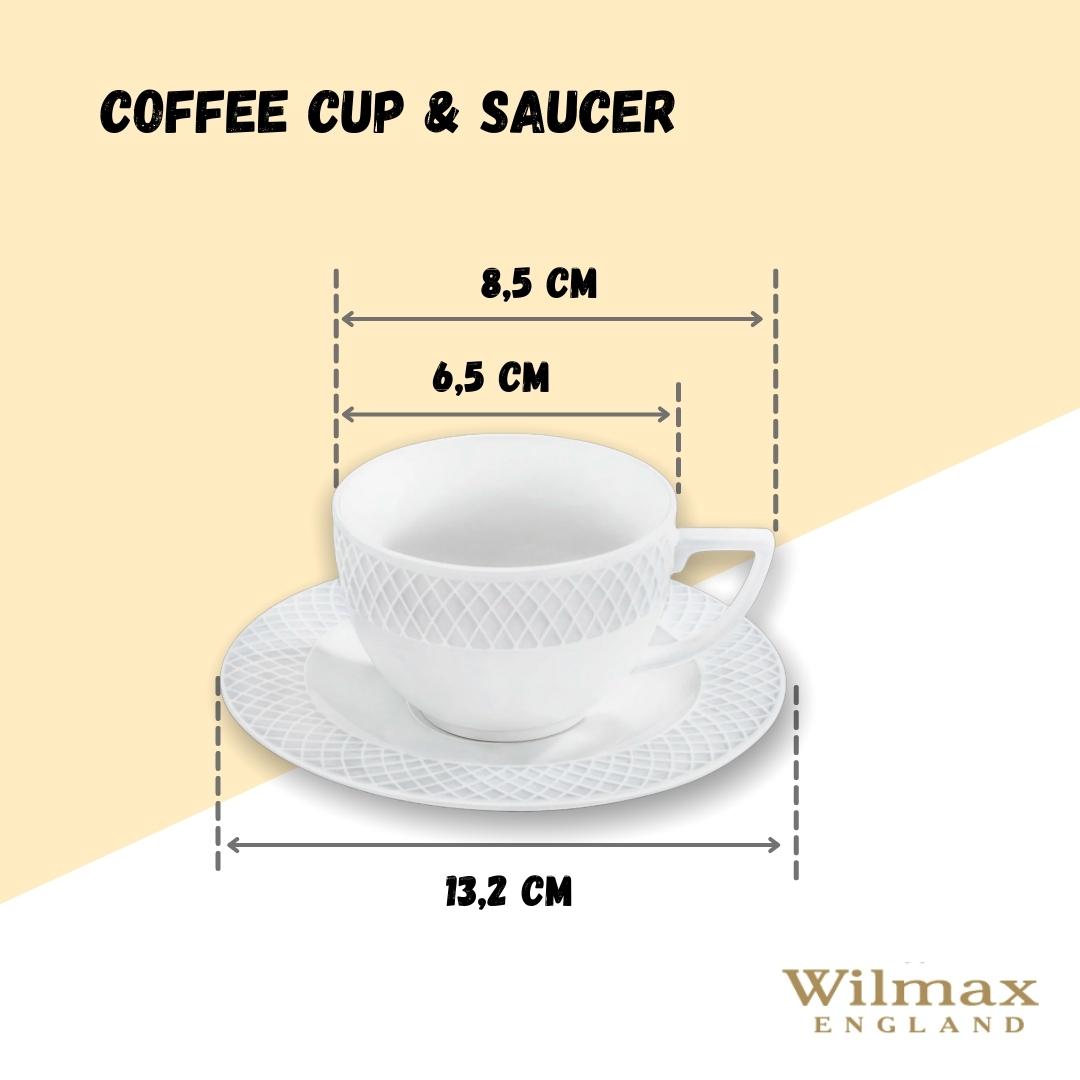 White 3 Oz | 90 Ml Coffee Cup & Saucer Set Of 6 In Gift Box-13