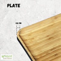 Bamboo Square Plate 10" inch X 10" inch | For Appetizers / Barbecue-8