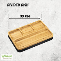Bamboo Divided Dish / Bento box 13" inch X 9" inch | 33 X 23 Cm-3