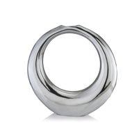 3" X 16" X 17" Silver Aluminum Ring Small Hoop Vase-0