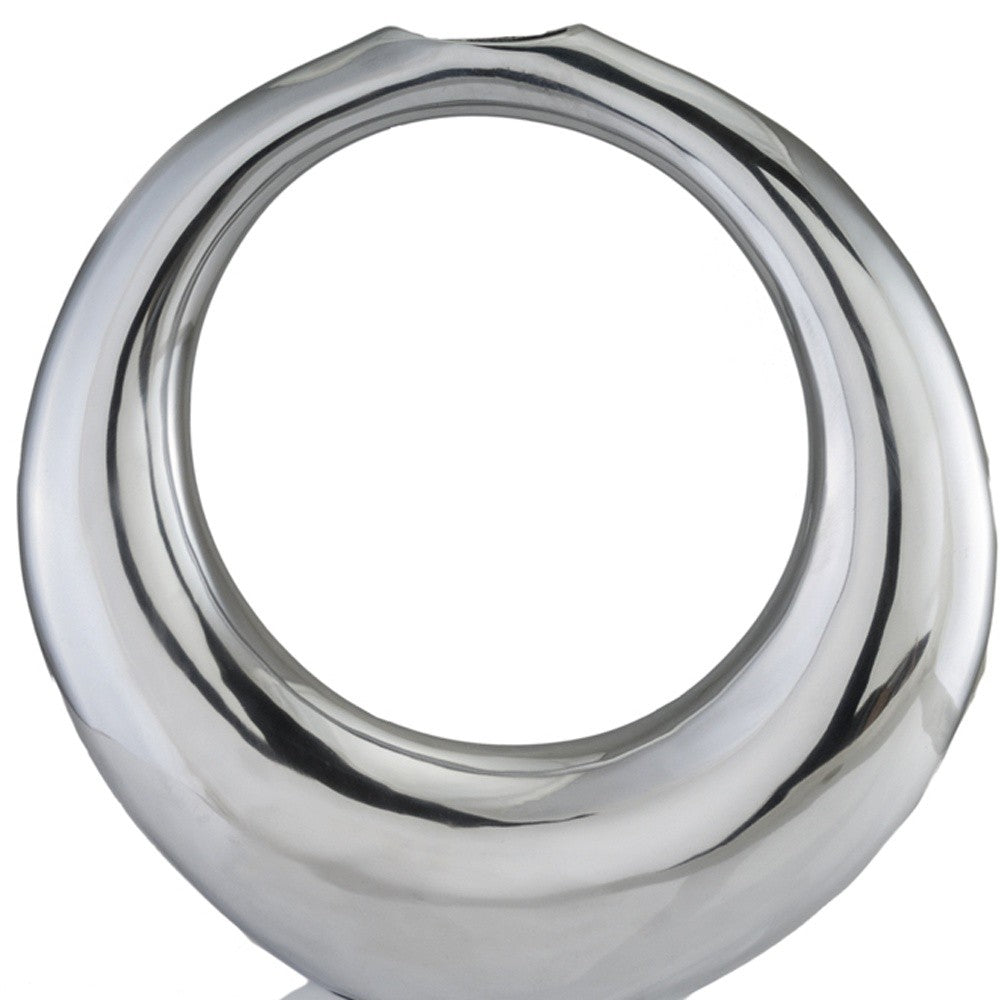 3" X 16" X 17" Silver Aluminum Ring Small Hoop Vase-2
