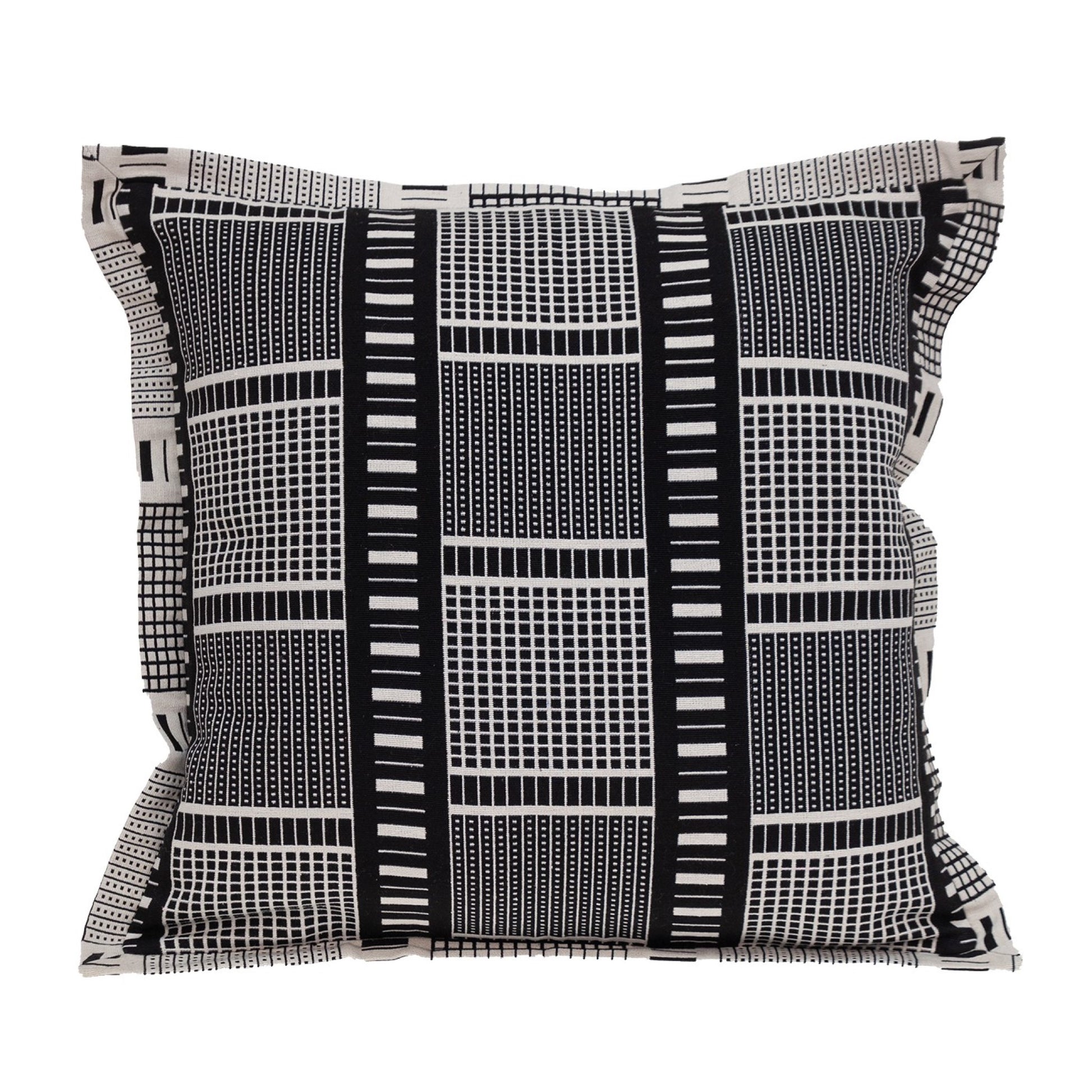 Black and White Abstract Stripes Throw Pillow-3