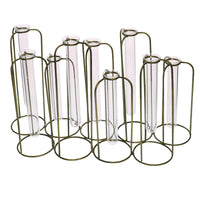 Burnished Gold Test Tube Cluster Vase-0