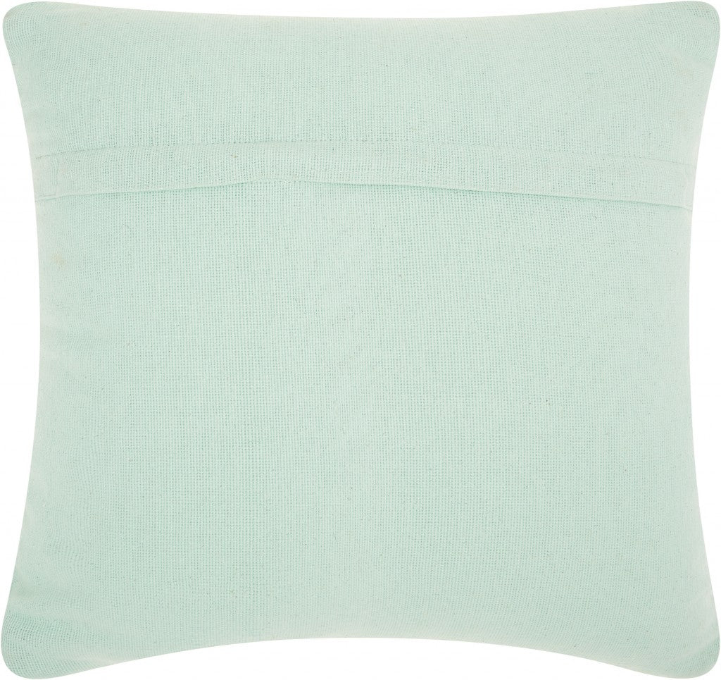 Boho Seafoam Green Textural Chevron Throw Pillow-1