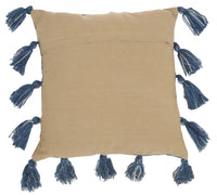 Royal Blue Tasseled Throw Pillow-1