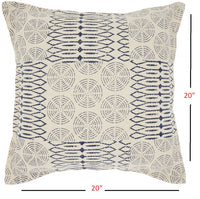 Indigo and Ivory Geometric Throw Pillow-4