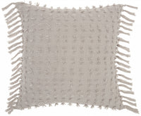 Tassel Detailed Gray Throw Pillow-0