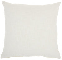 White Solid Woven Throw Pillow-1