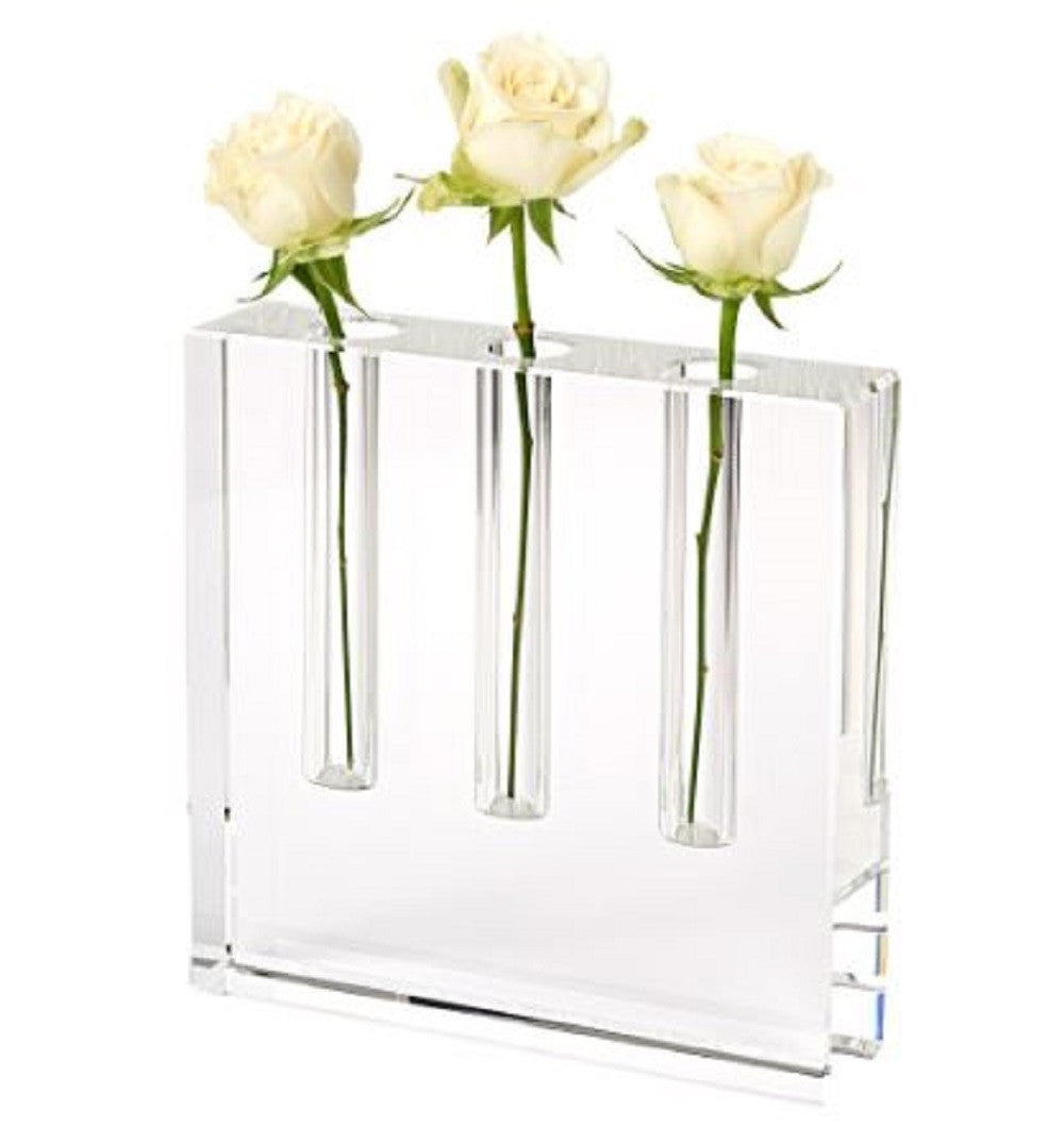 Modern Clear Square Block Optical Crystal Vase-2