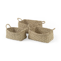 Set of Three Weaved Wicker Storage Baskets-0