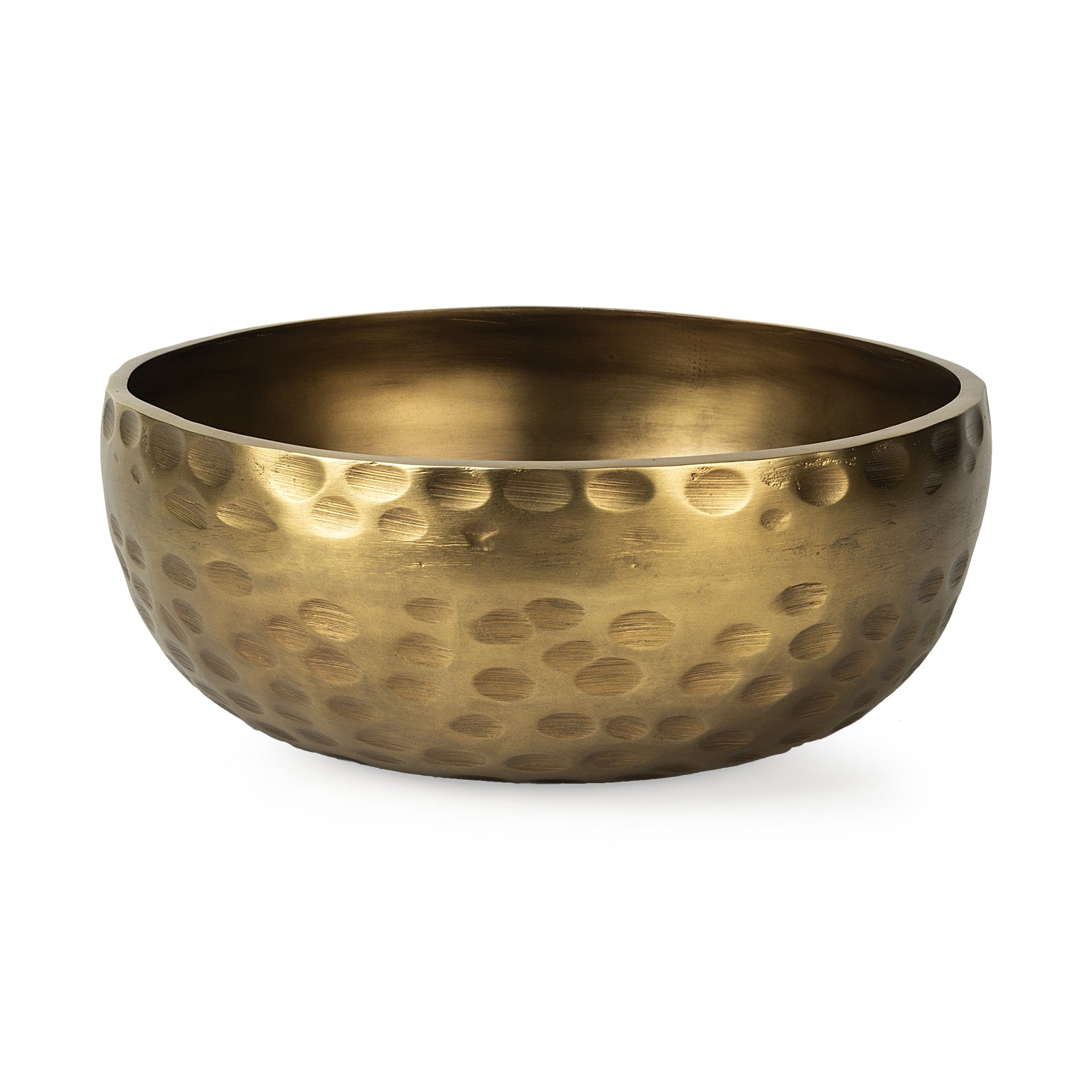 Antiqued Gold Hammered Artisan Low Bowl-0
