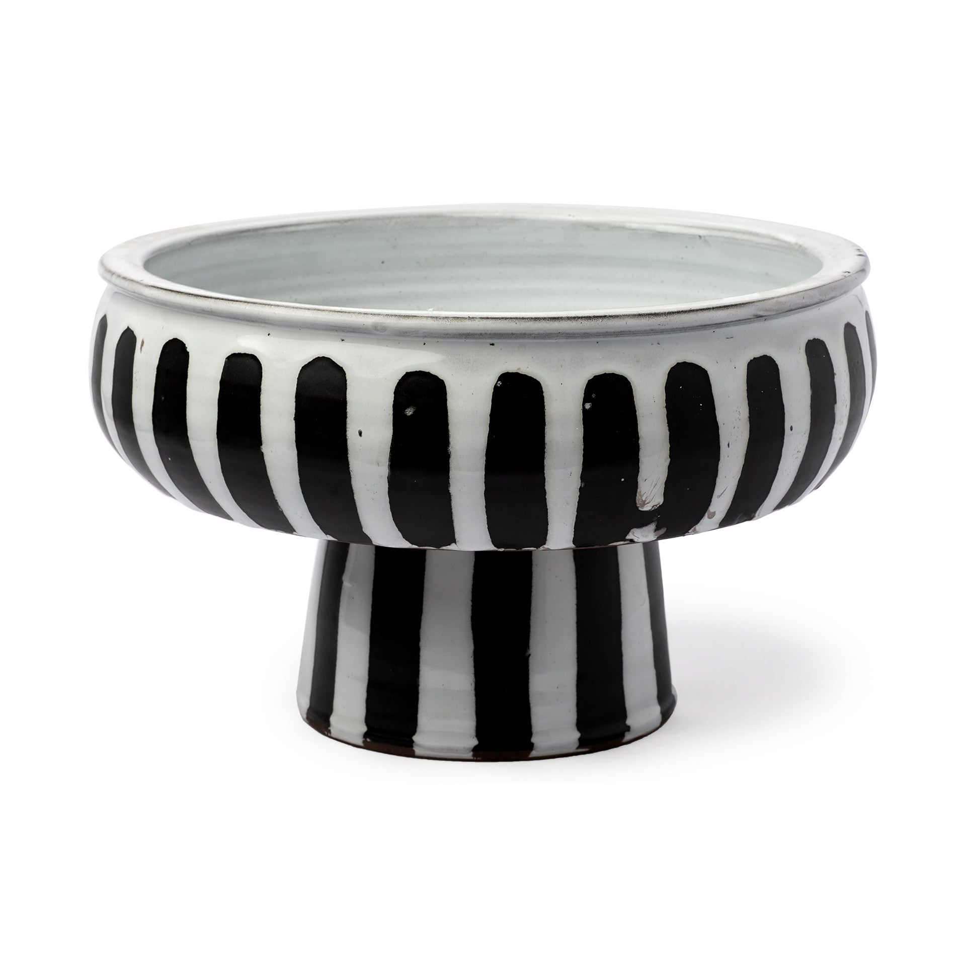 White and Black Ceramic Decorative Bowl-0