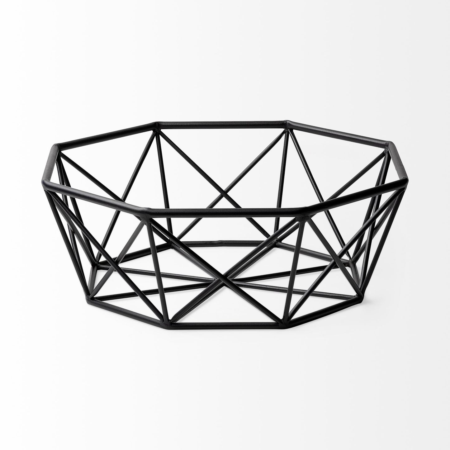 Black Geometric Metal Centerpiec Bowl-1