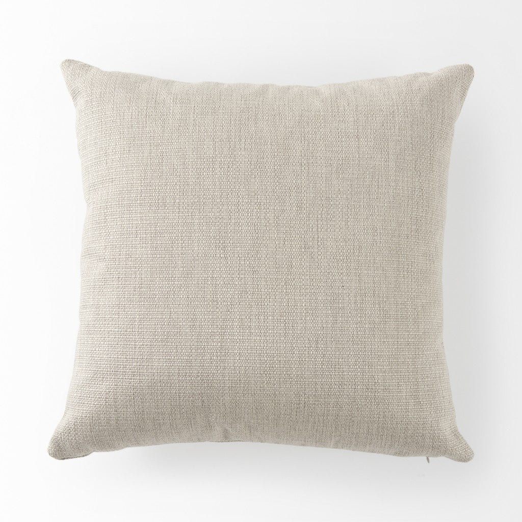 Neutral Sand Basket Weave Accent Throw Pillow-3