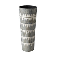 Gray and White Tribal Pattern Vase-0