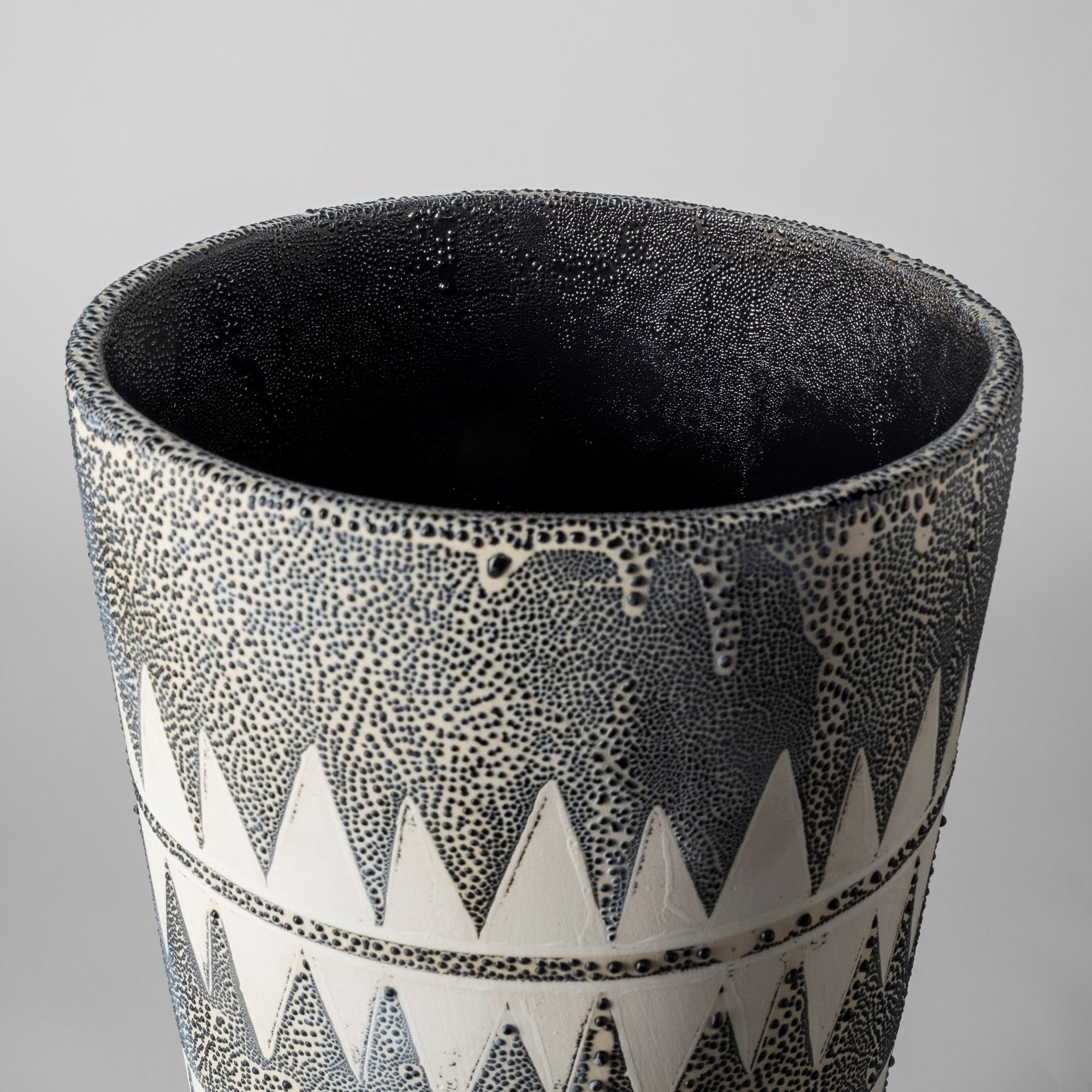 Gray and White Tribal Pattern Vase-2