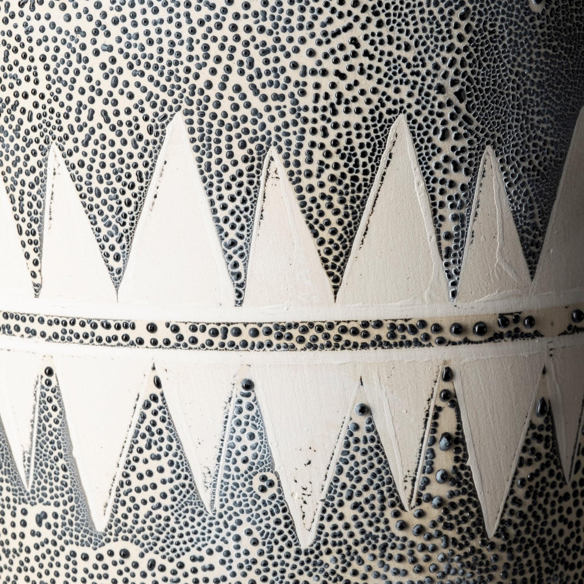 Gray and White Tribal Pattern Vase-4