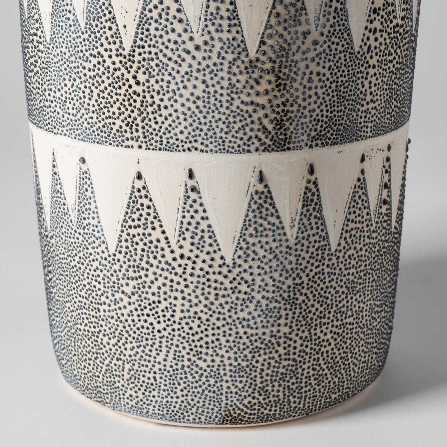 Gray and White Tribal Pattern Vase-5