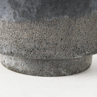 9" Black Brown and Gray Ombre Textured Ceramic Vase-5