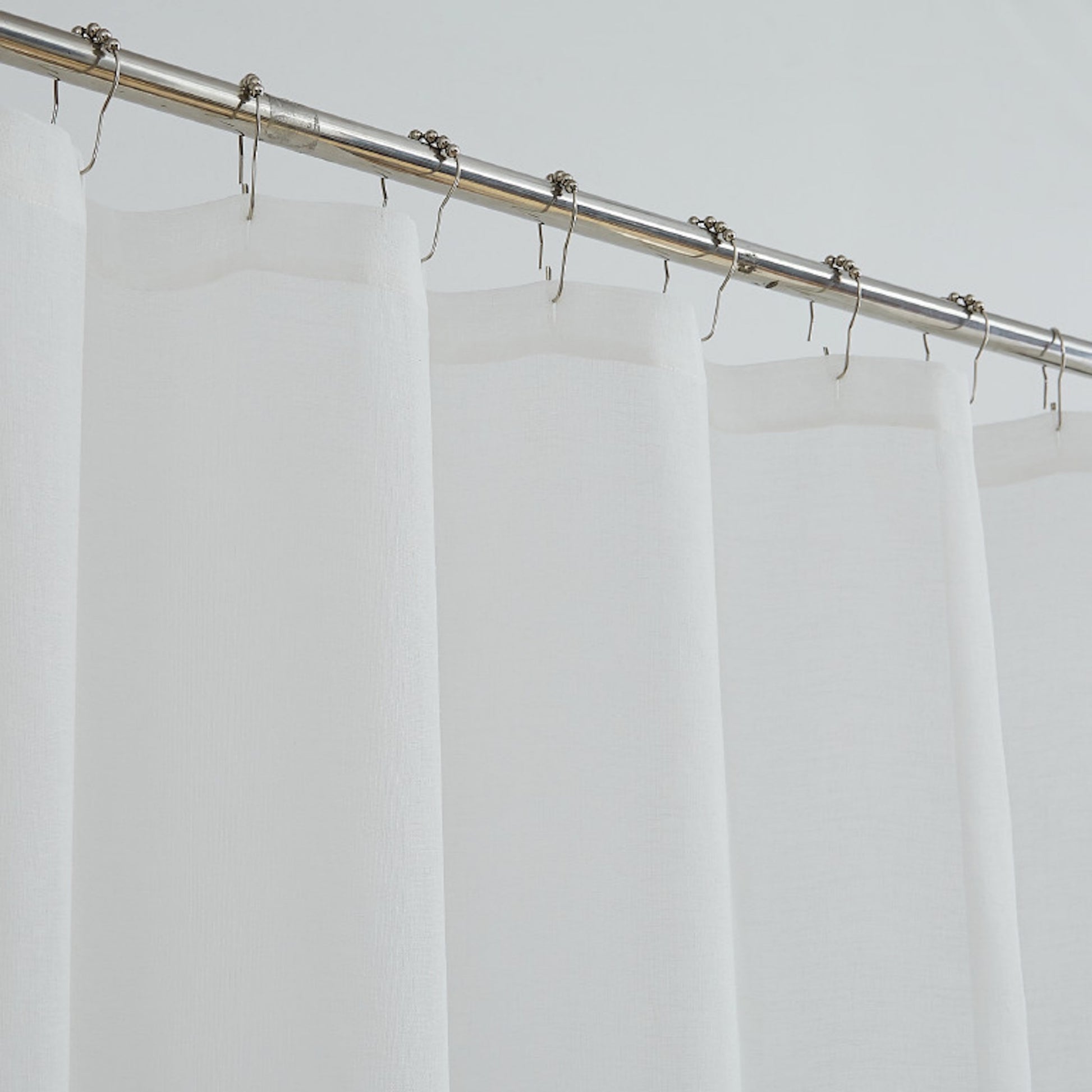 White Contemporary Velvet Scroll Shower Curtain-2