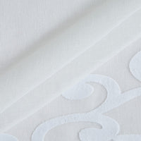 White Contemporary Velvet Scroll Shower Curtain-3