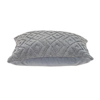 Jacquard Diamond Pattern Decorative Gray Throw Pillow-2