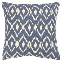 Blue Natural Ikat Down Filled Throw Pillow-0