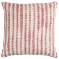 Red Natural Ticking Stripe Throw Pillow-0