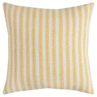 Yellow Natural Ticking Stripe Throw Pillow-0