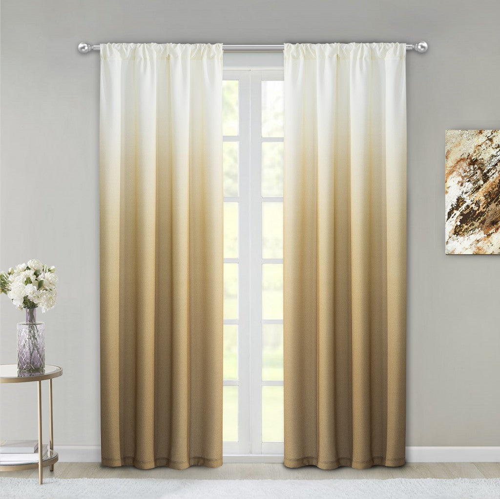 Set of Two 84"  Gold Ombre Shades Window Panels-0
