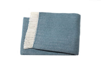 Aqua Blue and White Dreamy Soft Herringbone Throw Blanket-1