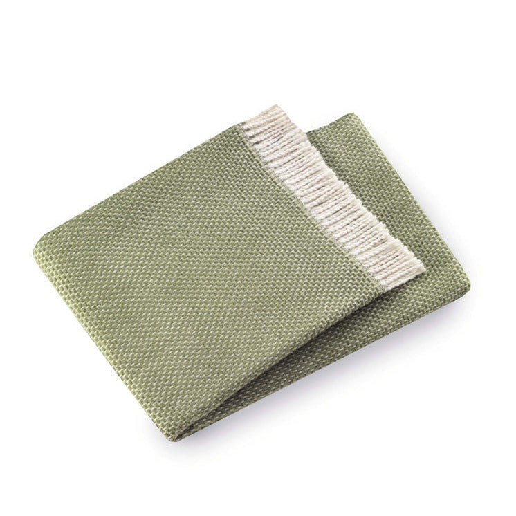 Soft Olive Green Links Pattern Throw Blanket-0