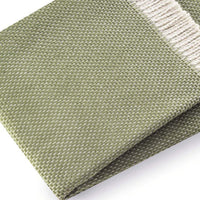 Soft Olive Green Links Pattern Throw Blanket-4