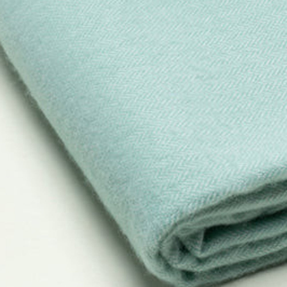 Seafoam Green Soft Acrylic Herringbone Throw Blanket-4