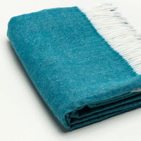 Dark Teal Soft Acrylic Herringbone Throw Blanket-3