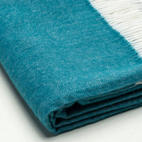 Dark Teal Soft Acrylic Herringbone Throw Blanket-4