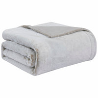 Reversible Buffalo White Rabbit and Mink Fur Throw Blanket-0