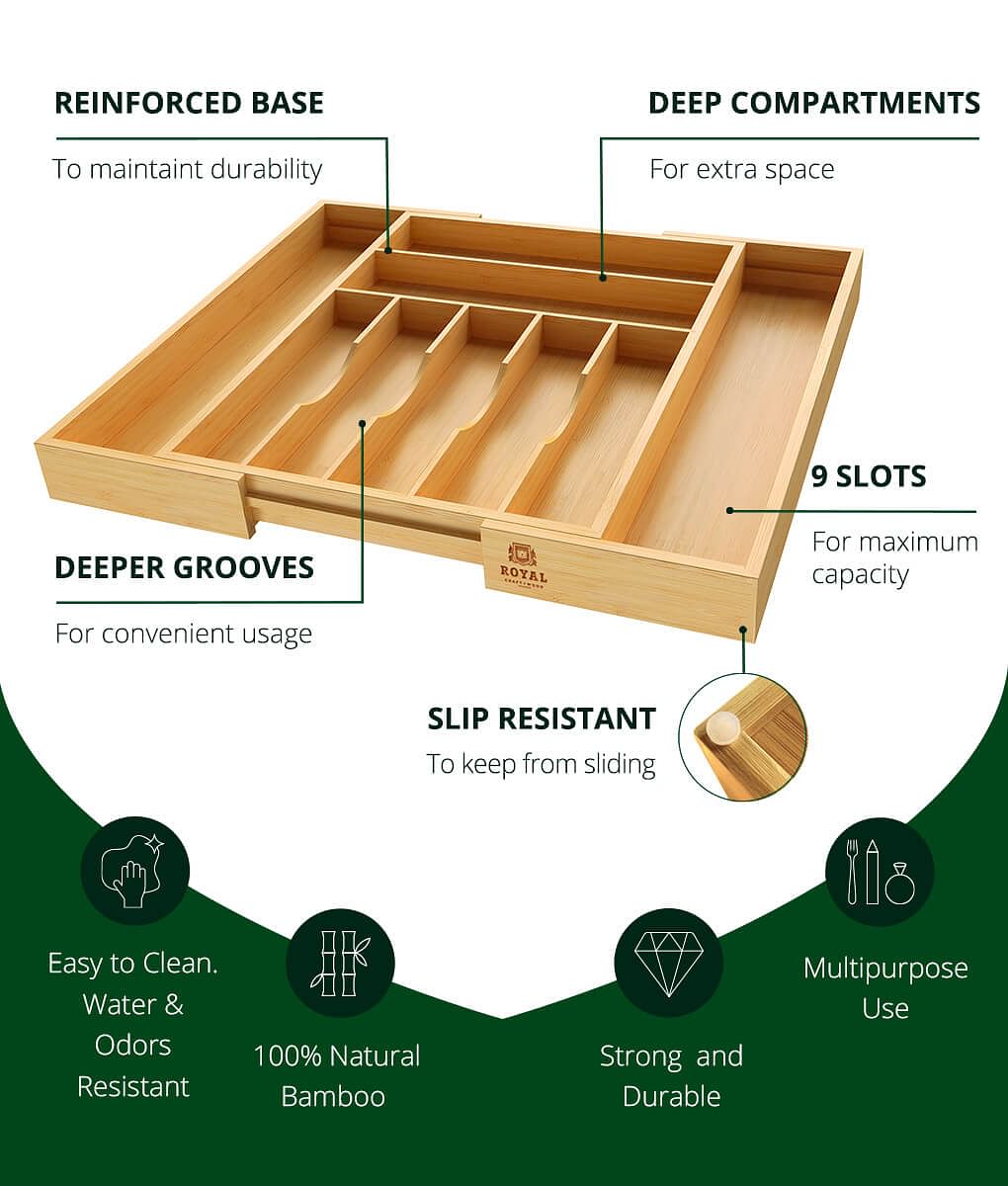 Silverware Drawer Organizer 9 Slots-4