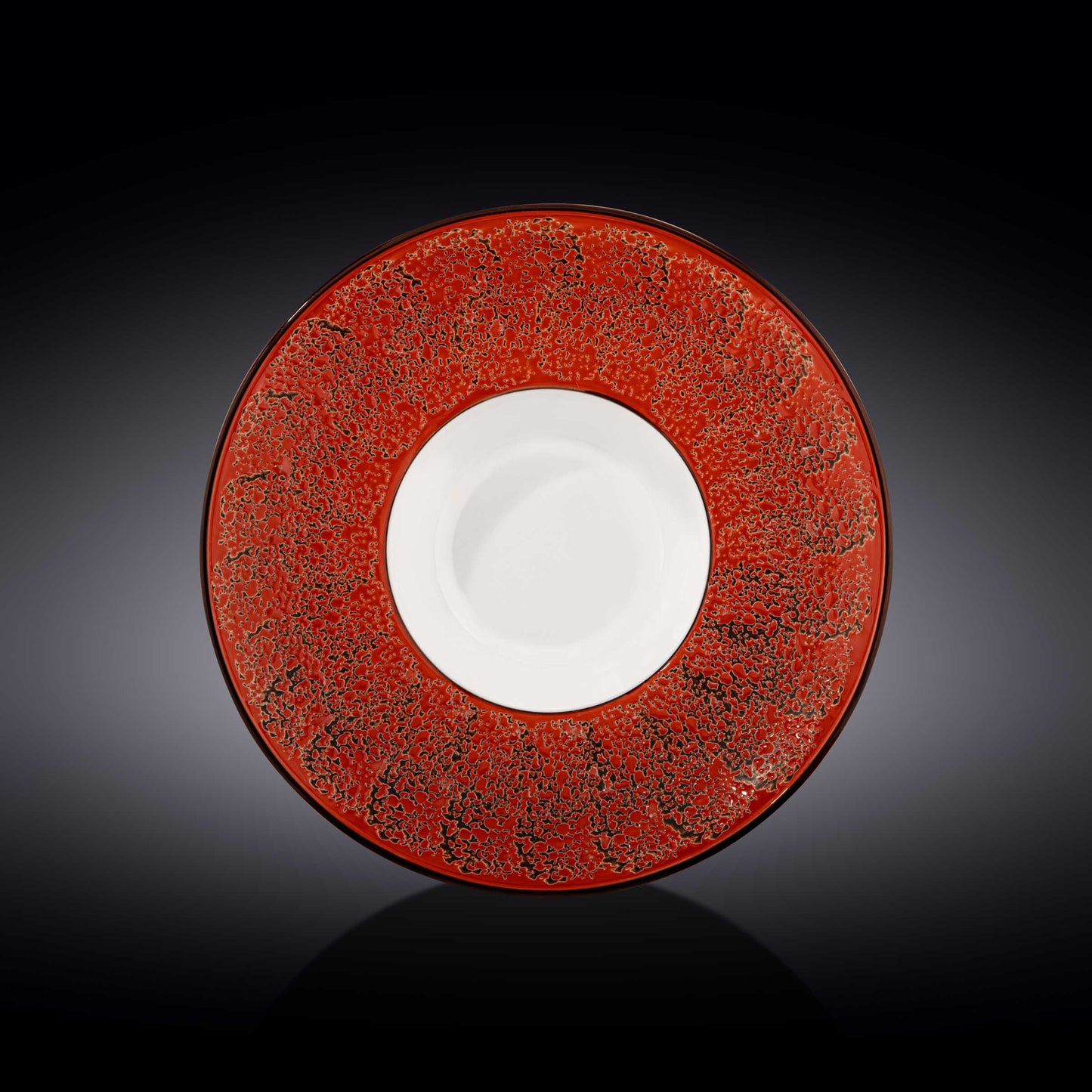Red Porcelain Deep Soup or Salad Plate 10.5" inch | 8 Fl Oz |-0