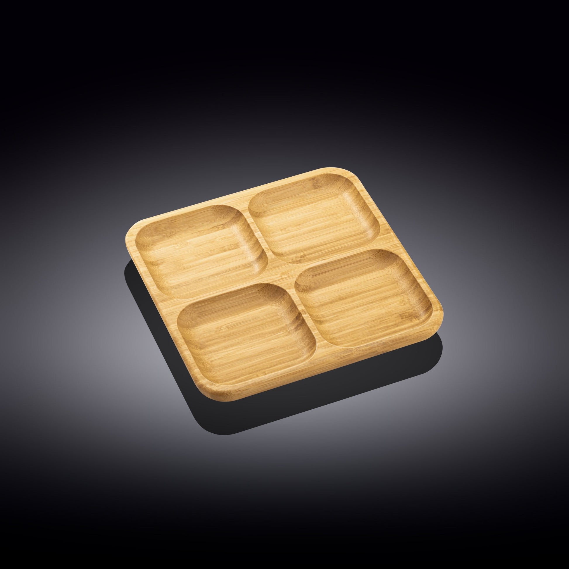 Bamboo Square Divided Dish / Bento box 8.5" inch X 8.5" inch-1